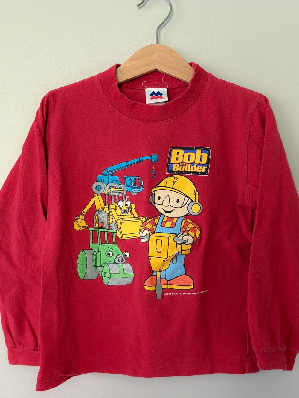 VTG 2002 Bob the Builder Red Long Sleeve Kids Tee